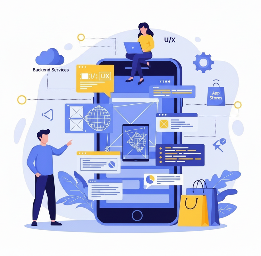 Mobile Application Development Illustration